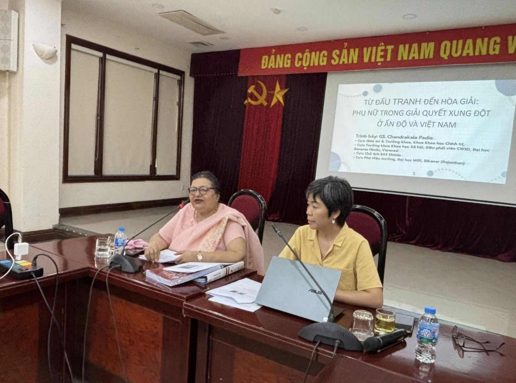 Professor Chandrakala Padia presenting her paper at the Institute for Human, Family and Gender Studies, Hanoi